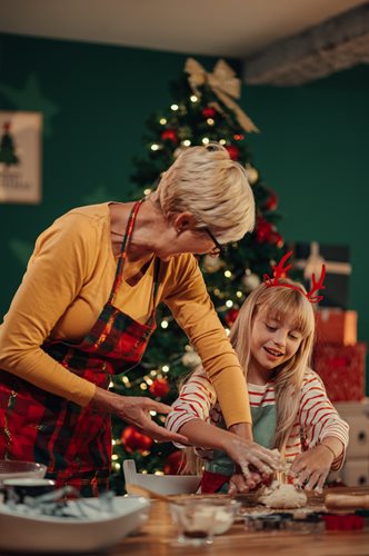 Grandma and Granddaughter baking