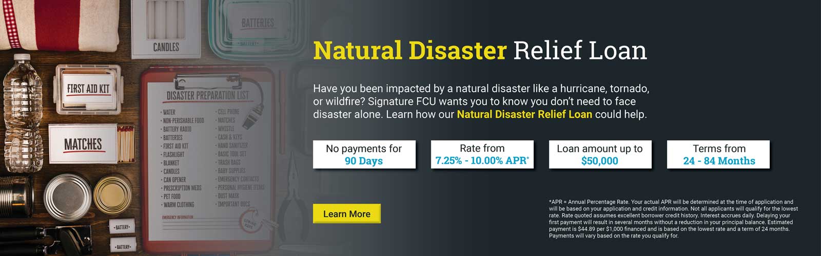 Natural Disaster Relief Loan